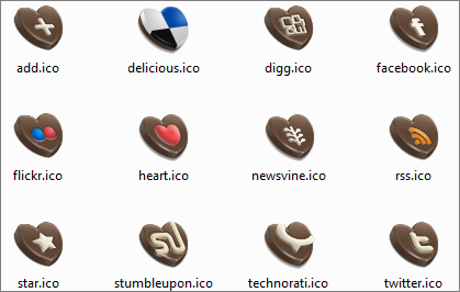 Schokoladen-Icons